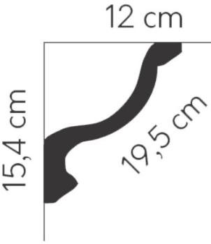 Decke 154 PU  15,4x12cm  feste Stuckleiste für Raumgestaltung
